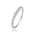 Plated Clear Round Cubic Zirconia Cluster Style Bangle Bracelet