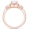 White Sapphire (1/6 ct) Statement Ring in 14k Rose Gold-Plated