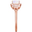 White Sapphire (1/6 ct) Statement Ring in 14k Rose Gold-Plated