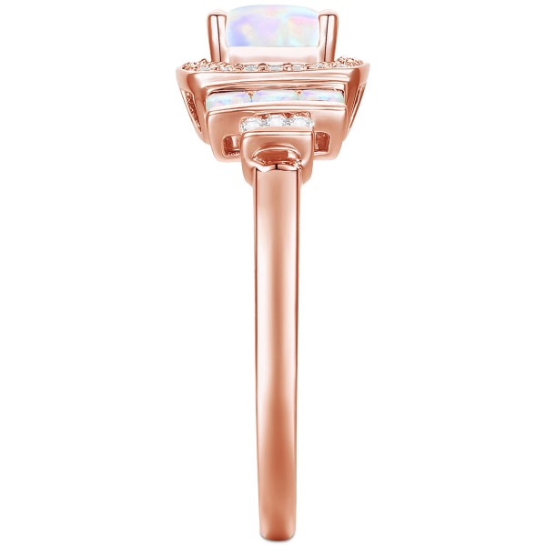 White Sapphire (1/6 ct) Statement Ring in 14k Rose Gold-Plated