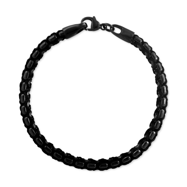 Men's Hematite Woven Nylon Cord Bracelet in Black