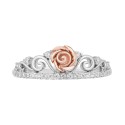 Diamond Rose Tiara Ring (1/4 ct) in 10k White & Rose Gold