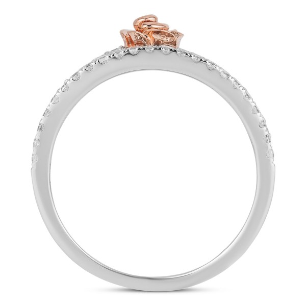 Diamond Rose Tiara Ring (1/4 ct) in 10k White & Rose Gold