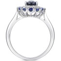 Sapphire (1-1/2 ct) & Diamond (1/10 ct) Teardrop Cluster Ring