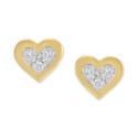 Diamond Accent Heart Stud Earrings in 14k Gold