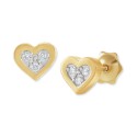 Diamond Accent Heart Stud Earrings in 14k Gold