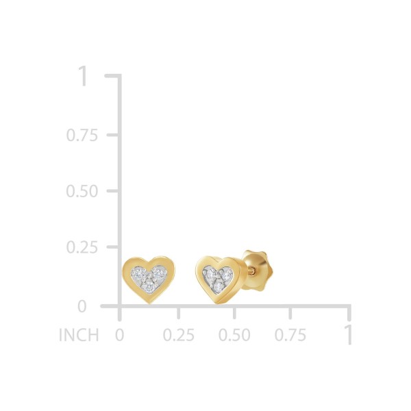 Diamond Accent Heart Stud Earrings in 14k Gold