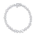 Cubic Zirconia Multi-Cut Tennis Bracelet in Sterling Silver