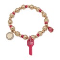 Gold-Tone Pink Key Stretch Bracelet