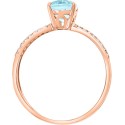 Aquamarine (1-1/16 ct) Crisscross Statement Ring in 14k Rose Gold