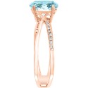 Aquamarine (1-1/16 ct) Crisscross Statement Ring in 14k Rose Gold