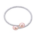 Pink Cultured Freshwater Pearl (9-10mm) Bangle Bracelet