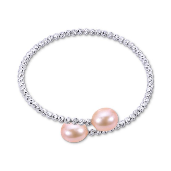 Pink Cultured Freshwater Pearl (9-10mm) Bangle Bracelet