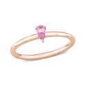 Pink Sapphire (1/4 ct) Pear Stackable Ring in 10K Rose Gold