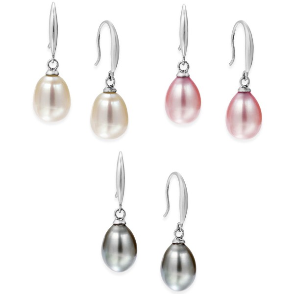 Cultured Freshwater Pearl Earring Set in Sterling Silver (7-1/2mm)