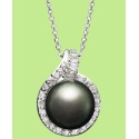 14k White Gold Necklace, Diamond (1/2 ct) Pendant