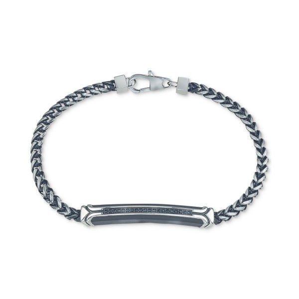 Diamond Link Bracelet (1/10 ct) in Black