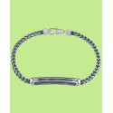 Diamond Link Bracelet (1/10 ct) in Black