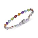 Multi-Gemstone Pear Tennis Bracelet (11-1/4 ct) in Sterling Silver