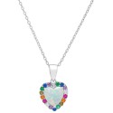 Multicolor Cubic Zirconia Heart Halo 18