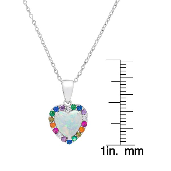 Multicolor Cubic Zirconia Heart Halo 18