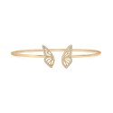 Diamond Butterfly Wing Cuff Bangle Bracelet (1/6 ct) in 14k Gold