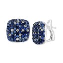 Multi-Sapphire Ombré Statement Earrings (3-5/8 ct) in Sterling Silver