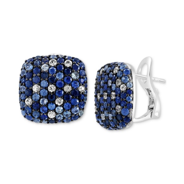 Multi-Sapphire Ombré Statement Earrings (3-5/8 ct) in Sterling Silver