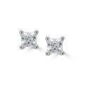 Diamond Princess Cut Stud Earrings (1/4 ct) in 14K White Gold