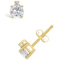 White Topaz (5/8 ct) and Diamond Accent Stud Earrings