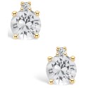 White Topaz (5/8 ct) and Diamond Accent Stud Earrings