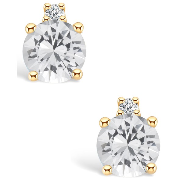 White Topaz (5/8 ct) and Diamond Accent Stud Earrings