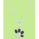 Accent Paw Print Pendant Necklace, 16