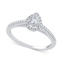 Diamond Teardrop Halo Engagement Ring (1/4 ct) in 14k