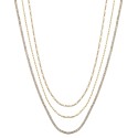 Multi Crystal and Chain Necklace Set, 3 piece