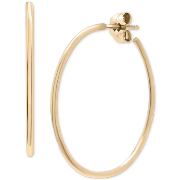 Polished Tube Medium Hoop Earrings in Gold Vermeil