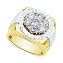 Men's Diamond Cluster Ring (2 ct) in 10k Two-Tone Gold