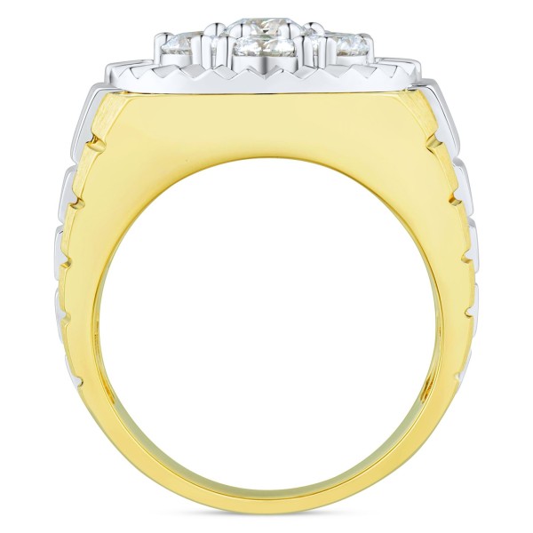 Men's Diamond Cluster Ring (2 ct) in 10k Two-Tone Gold