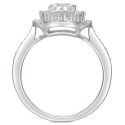 Cubic Zirconia Baguette Cluster Halo Ring in Sterling Silver