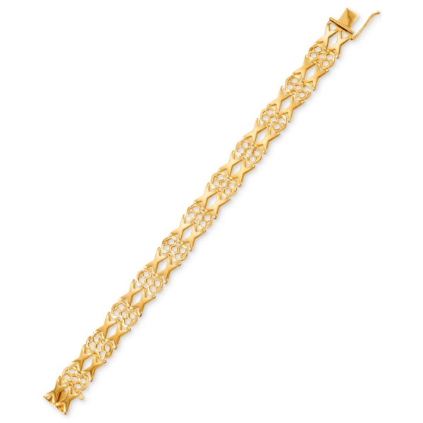 Openwork Filigree Link Bracelet in 14k Gold-Plated Sterling Silver