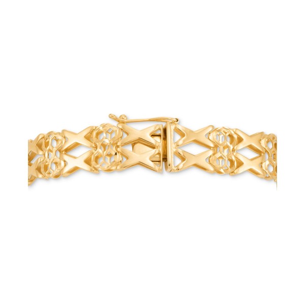 Openwork Filigree Link Bracelet in 14k Gold-Plated Sterling Silver