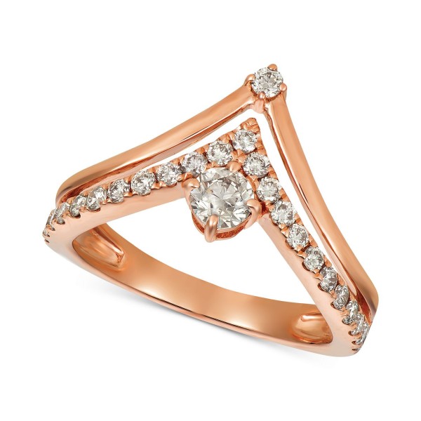 Nude Diamonds Crown Ring (5/8 ct) in 14k Rose Gold