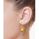 Citrine & Diamond Drop Earrings in 14k Gold