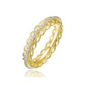 14K Gold Plated Cubic Zirconia 2 Chain Band Ring