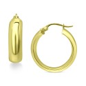 Small Chunky Hoop Earrings in 18k Gold Plated Sterling Silver, 3/4