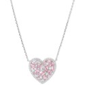 Heart Halo Pendant Necklace in Sterling Silver, 18