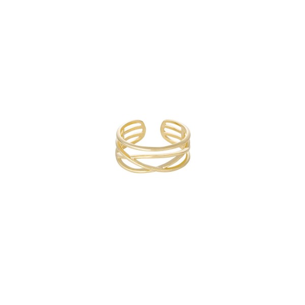 Open Lines Gold Plated Ring