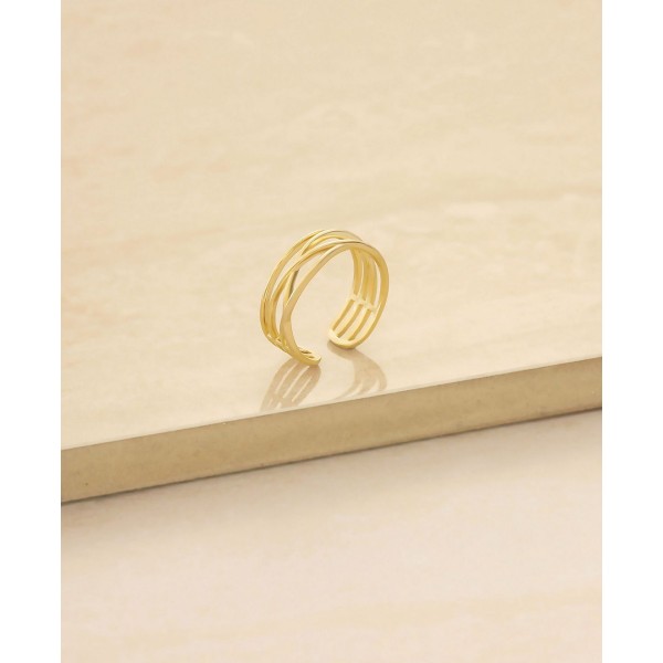 Open Lines Gold Plated Ring