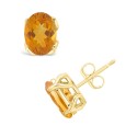 Citrine (2-3/8 ct) Stud Earrings in 14K Yellow Gold