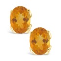 Citrine (2-3/8 ct) Stud Earrings in 14K Yellow Gold